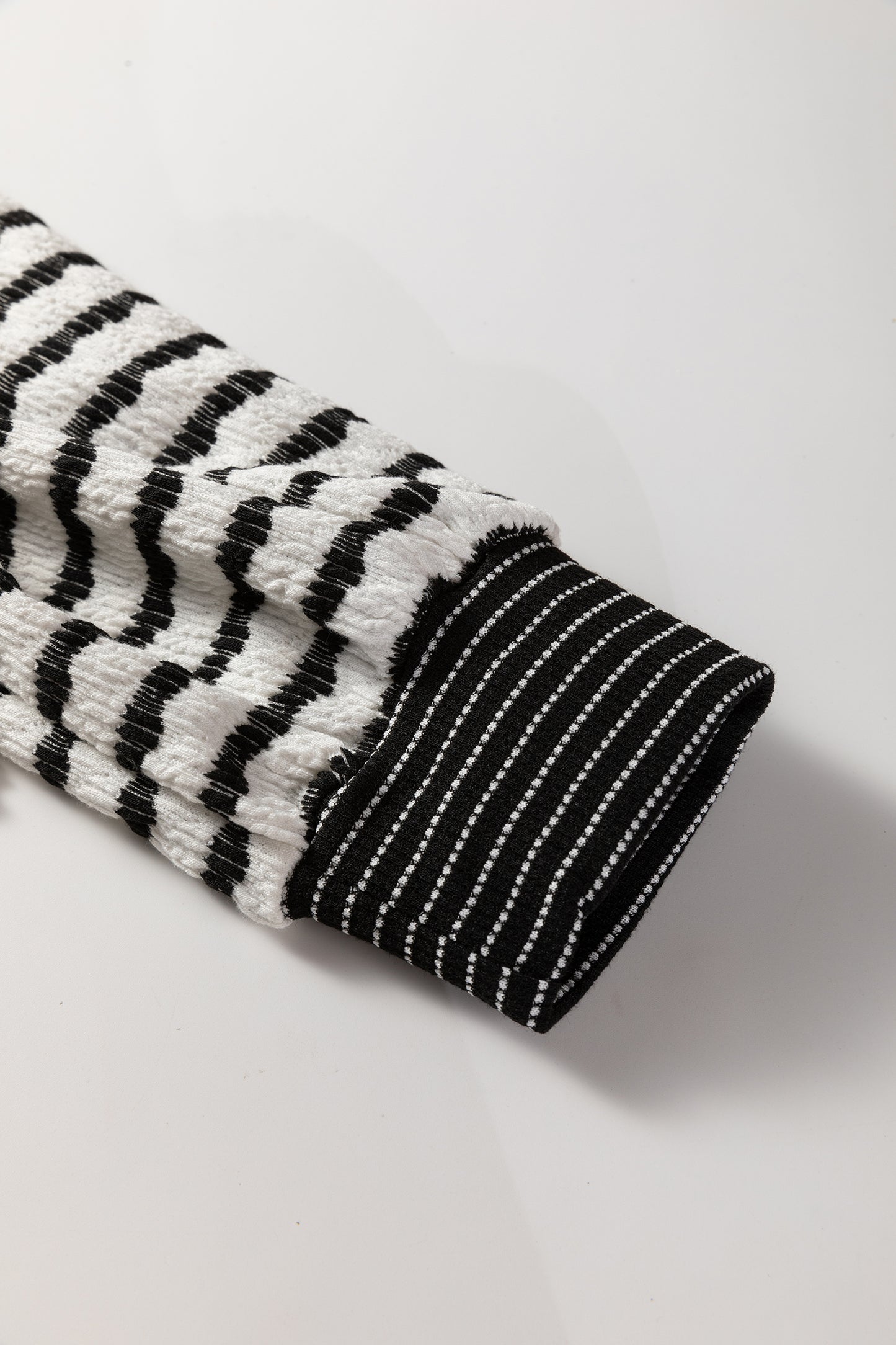 White Stripe Collared Pullover Top and Drawstring Pant Set