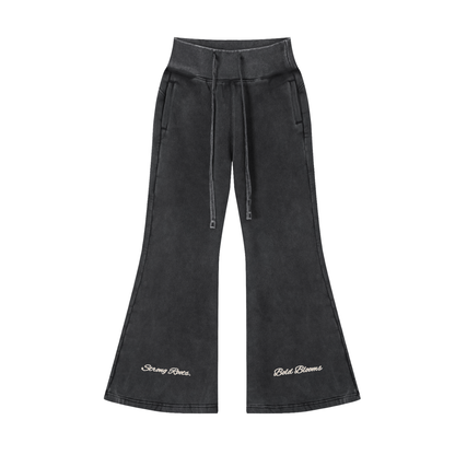 Vintage Washed Flared Fleece Pants - Strong Roots