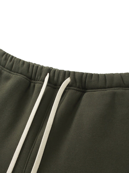 Unisex Solid Color Fleece Straight Leg Pants